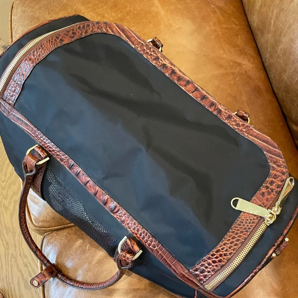 Elegant Black and Brown BRAHMIN Dog Carrier